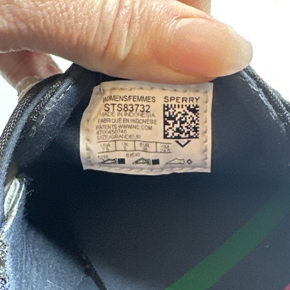 Sperry Green Pink Navy Authentic Original Bionic Boat Shoes Women's Size 7.5M - Picture 10 of 14